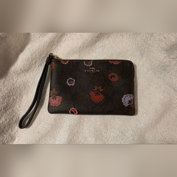 Coach Handbags - Coach Brown Floral Wristlet (No Call Outs)